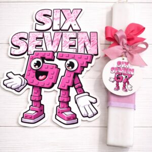 ΠΑΣΧΑΛΙΝΗ ΛΑΜΠΑΔΑ “SIX-SEVEN, 6-7” ΜΕ ΜΠΡΕΛΟΚ, ΧΡΩΜΑ ΡΟΖ